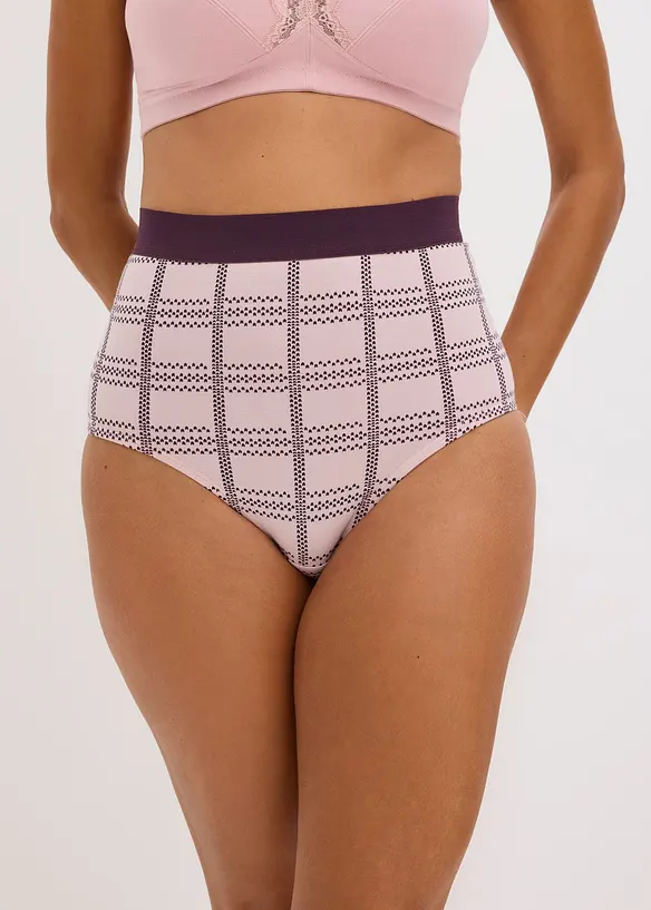 Truse med h&oslash;y midje og &oslash;kologisk bomull (4-pack), bonprix