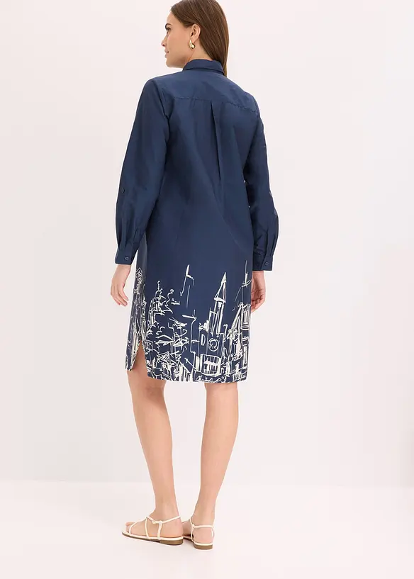 Skjortekjole i bomullspoplin, bonprix