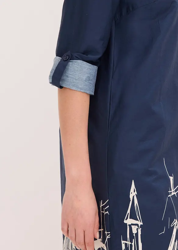 Skjortekjole i bomullspoplin, bonprix