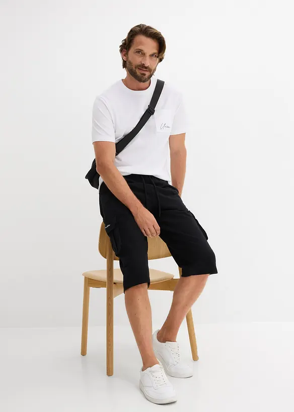 T-skjorte og lang cargo-bermudashorts (2-delt sett), bonprix
