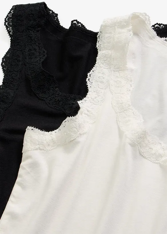 Singlet i myk viskosemiks (2-pack), bonprix