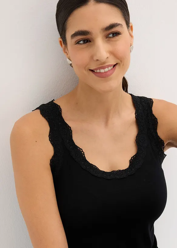 Singlet i myk viskosemiks (2-pack), bonprix