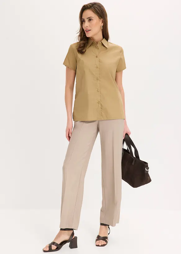 Kortermet bluse i poplin, bonprix