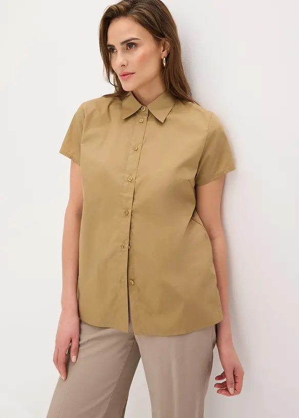 Kortermet bluse i poplin, bonprix