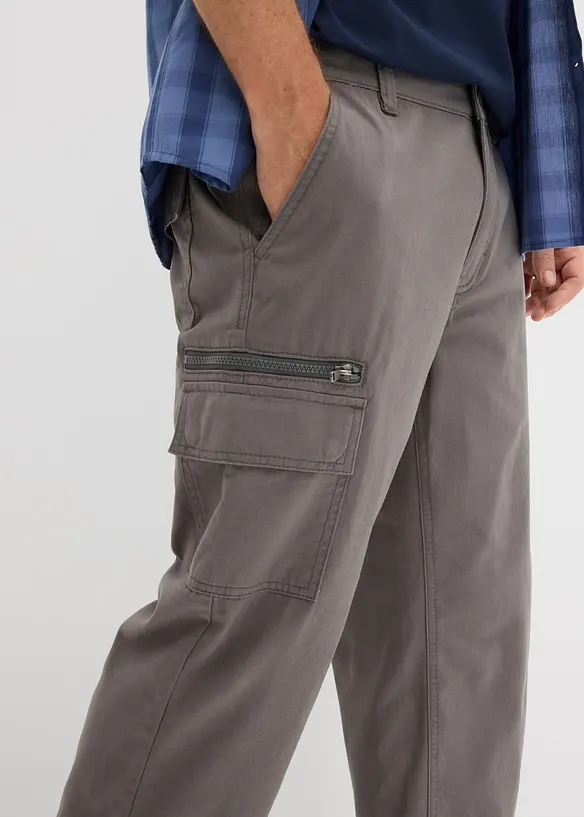 3/4-lang cargobukse med stretchlinning av 100% bomull, bonprix
