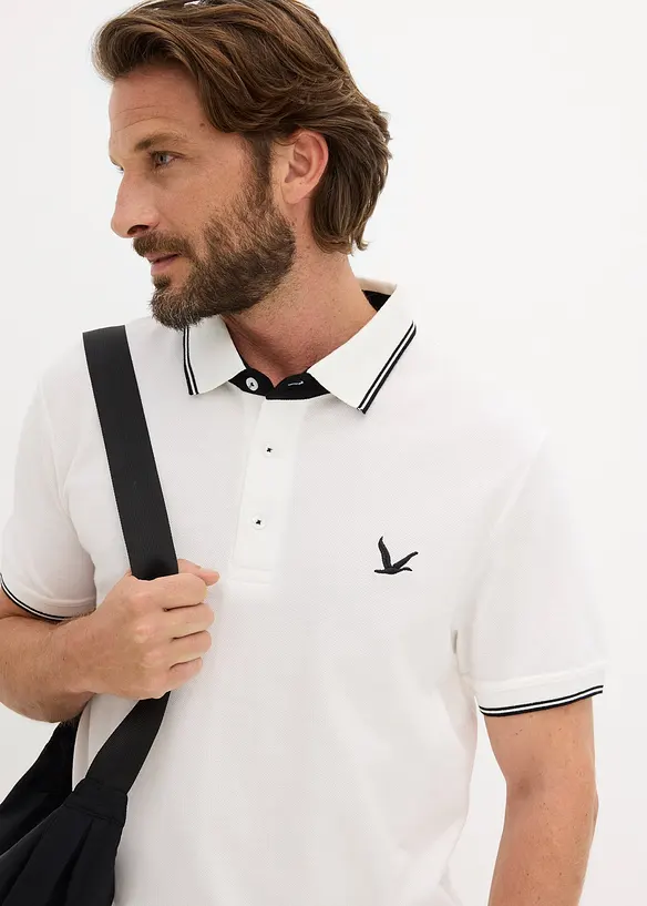 Poloskjorte i 100% &oslash;kologisk bomull (2-pack), bonprix