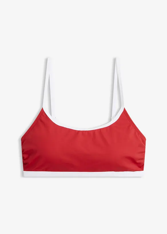 Bustier-bikinioverdel med hvite kontrasts&oslash;mmer, bonprix