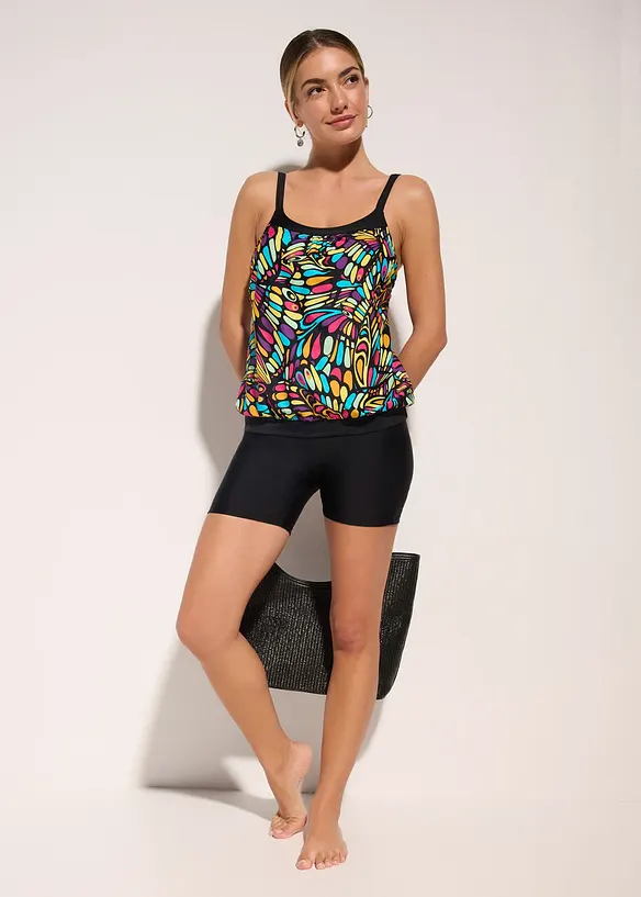 Oversized tankini med truse med ben, bonprix