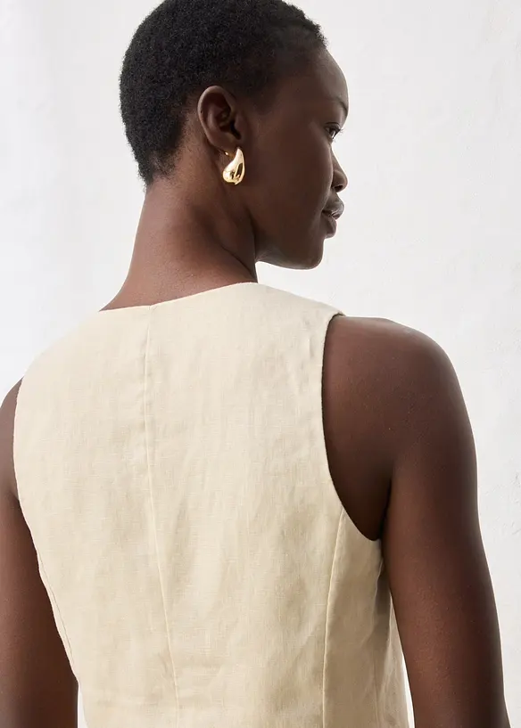 Dressvest i 100% lin, bonprix