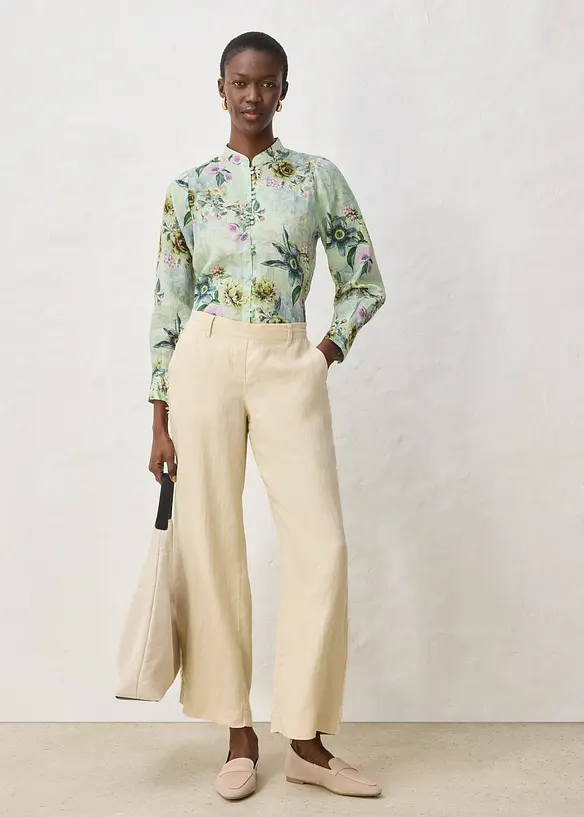 Linbukse med vide ben, bonprix