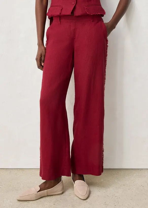 Linbukse med vide ben, bonprix