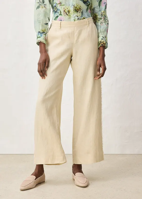 Linbukse med vide ben, bonprix