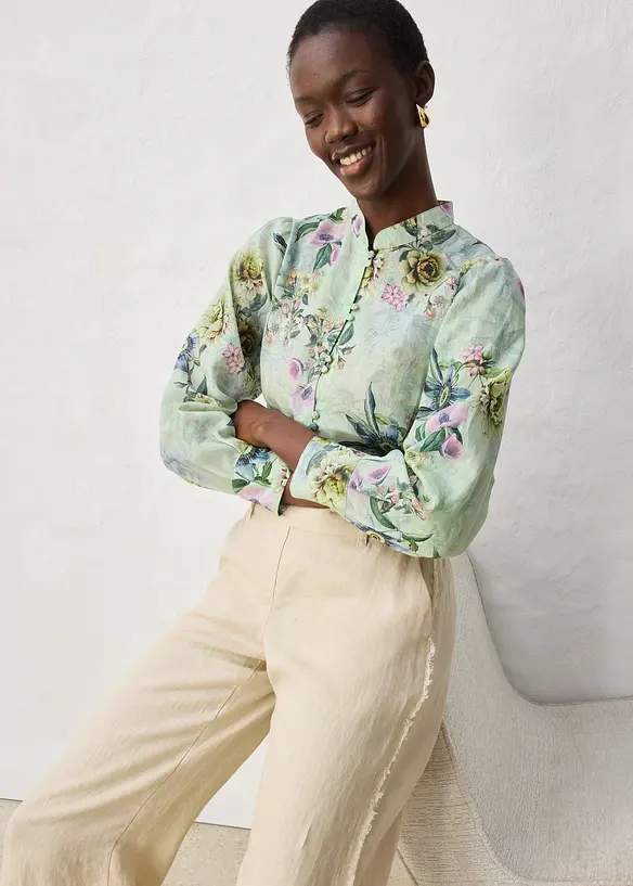 Linbukse med vide ben, bonprix