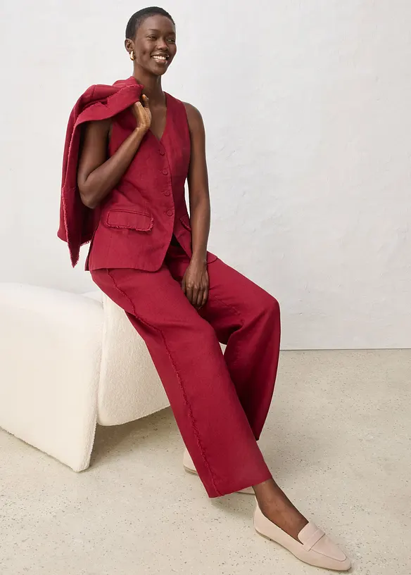 Linbukse med vide ben, bonprix