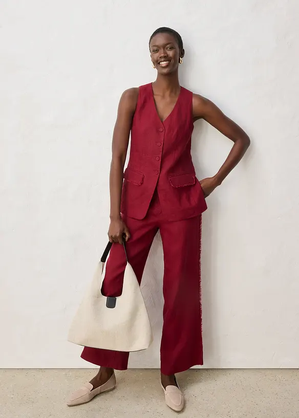 Dressvest i 100% lin, bonprix