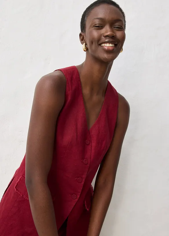 Dressvest i 100% lin, bonprix