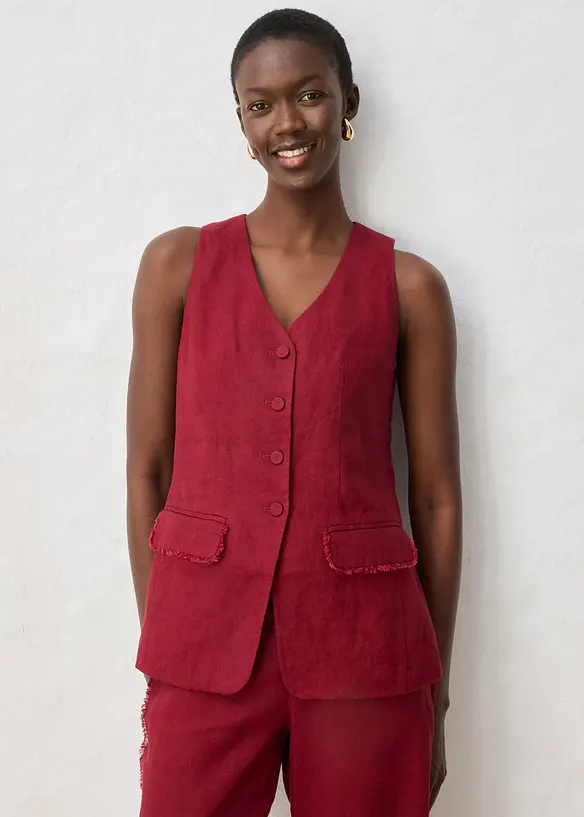 Dressvest i 100% lin, bonprix