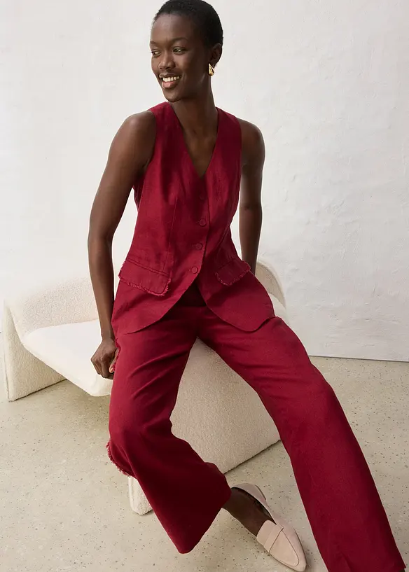 Dressvest i 100% lin, bonprix