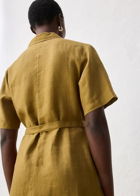 Skjortekjole i 100% lin, bonprix