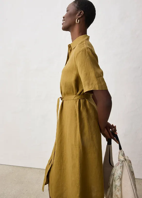 Skjortekjole i 100% lin, bonprix