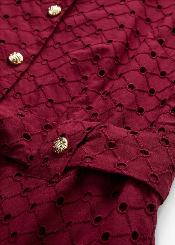 Skjortekjole i hullblonde-materiale, bonprix