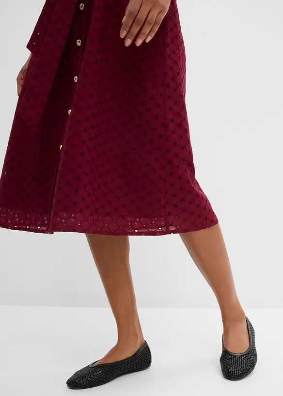 Skjortekjole i hullblonde-materiale, bonprix