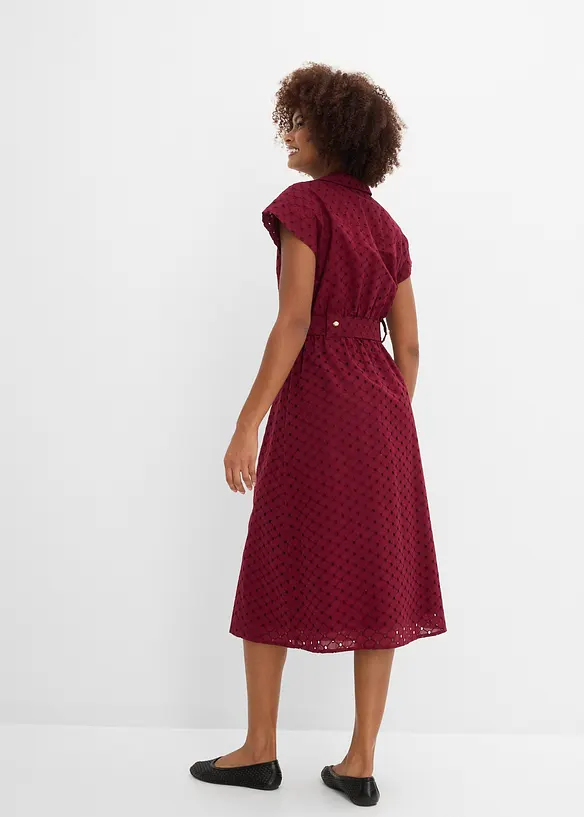 Skjortekjole i hullblonde-materiale, bonprix