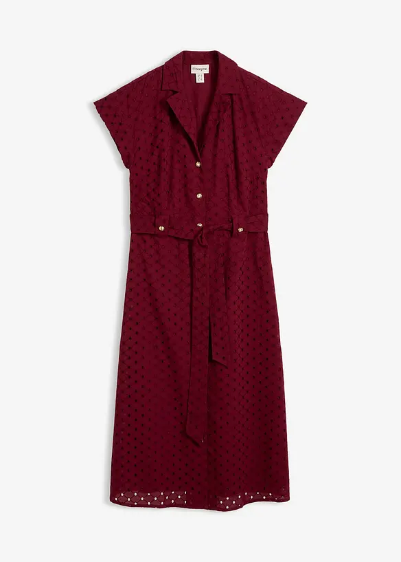 Skjortekjole i hullblonde-materiale, bonprix