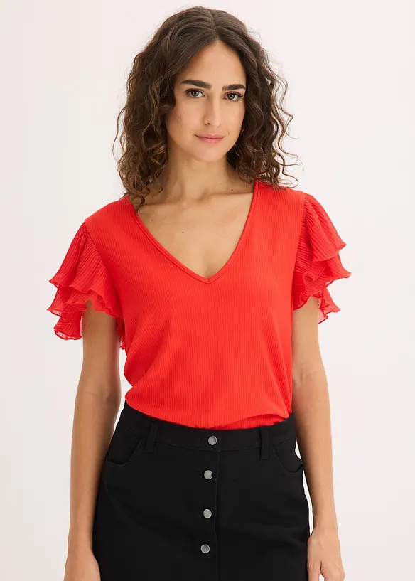 Topp med volanger, bonprix