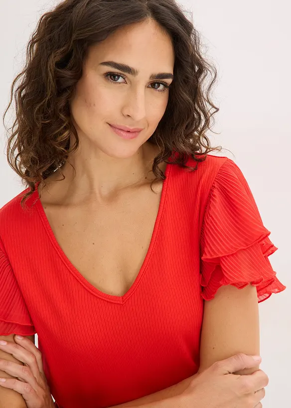 Topp med volanger, bonprix