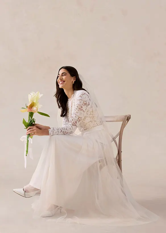 Maxiskj&oslash;rt i fin tyll, bonprix