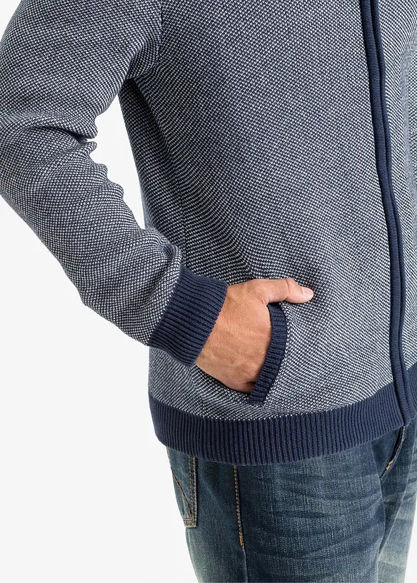 Grovstrikket jakke i 100% bomull, bonprix