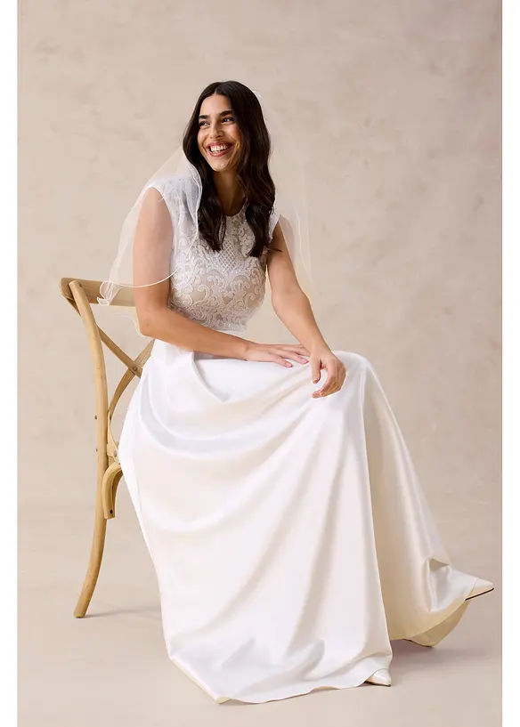 Maxiskj&oslash;rt i blank sateng, bonprix