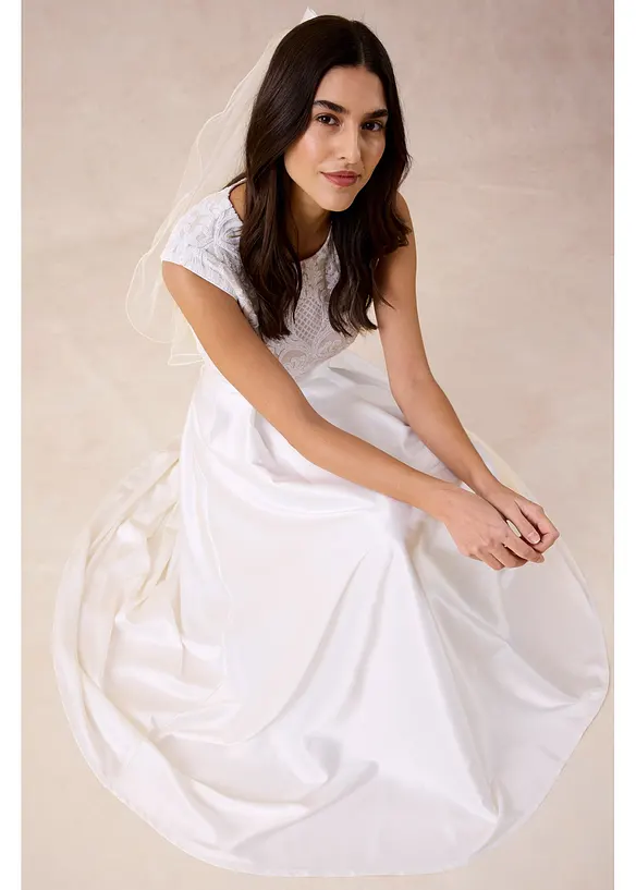 Maxiskj&oslash;rt i blank sateng, bonprix