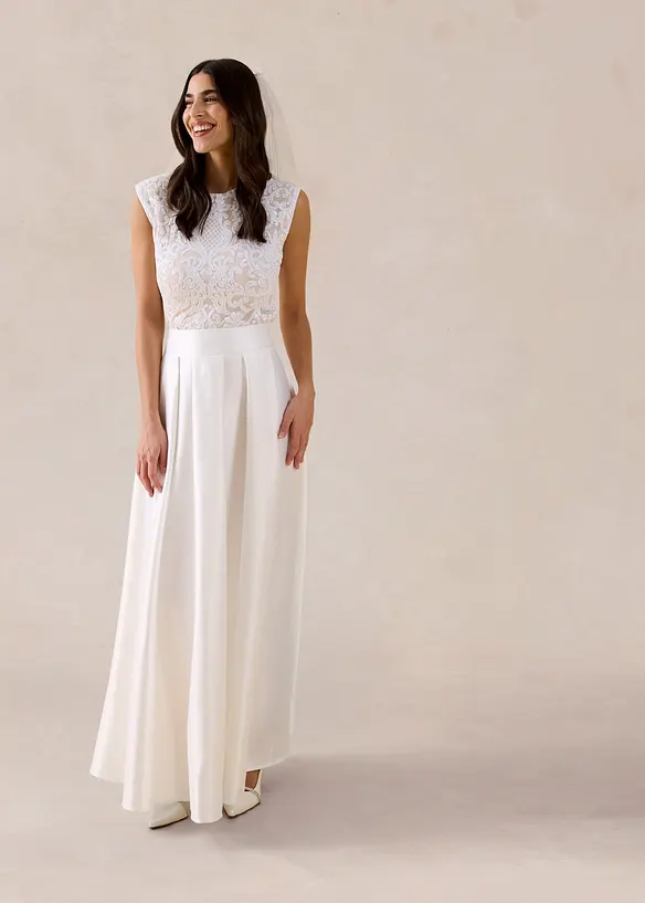 Maxiskj&oslash;rt i blank sateng, bonprix