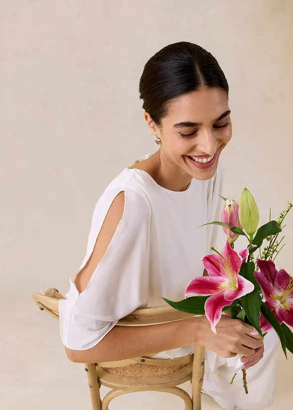 Jumpsuit av fin chiffon, bonprix