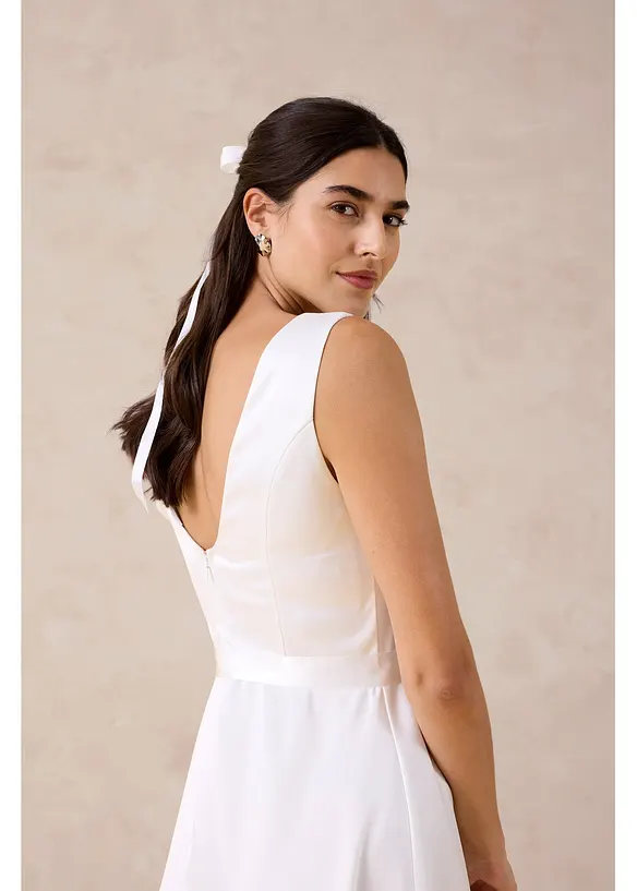 Etuikjole i blank sateng, bonprix