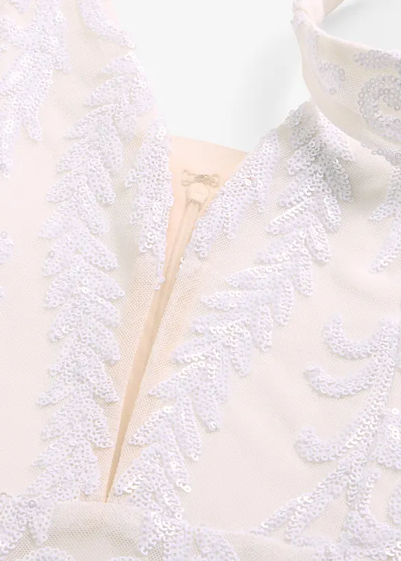 Brudekjole med paljettbroderier, bonprix