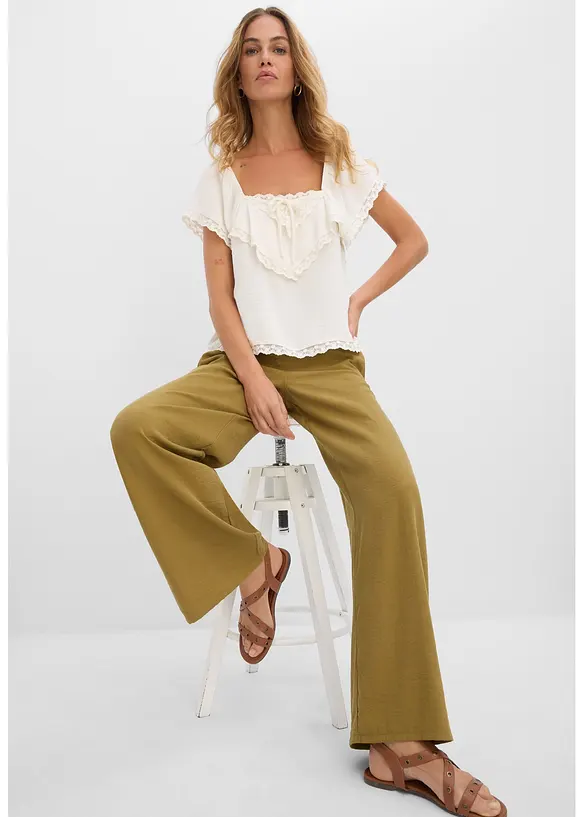 Vid bukse i viskosemiks, bonprix