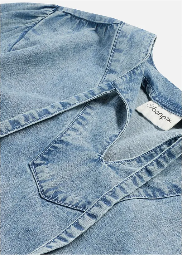 Ledig midikjole med lin, bonprix