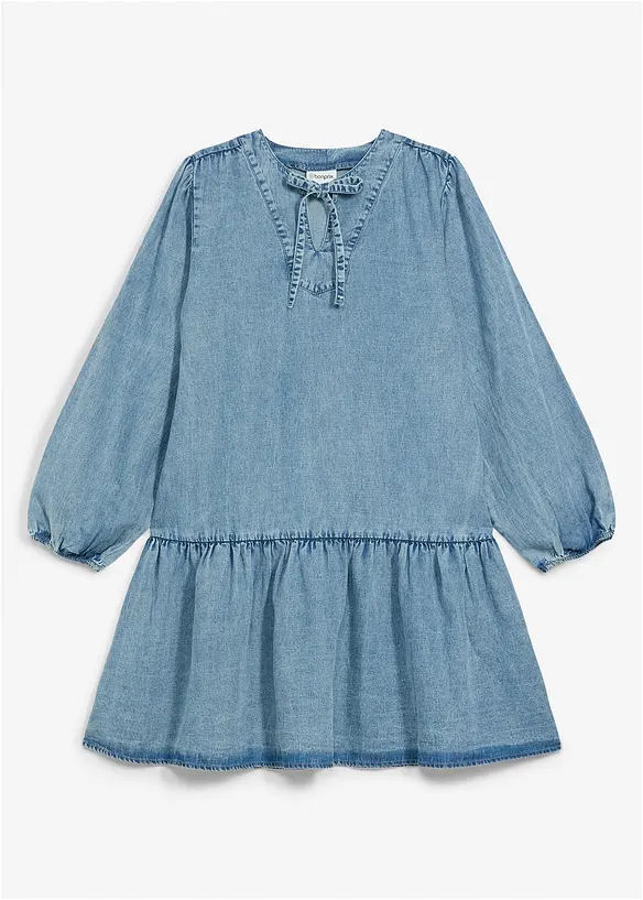 Ledig midikjole med lin, bonprix