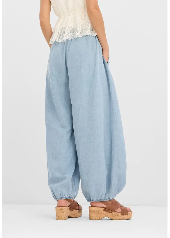 Haremsbukse av lett linmiks, bonprix