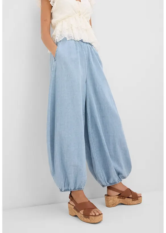 Haremsbukse av lett linmiks, bonprix