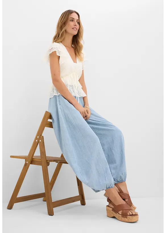 Haremsbukse av lett linmiks, bonprix