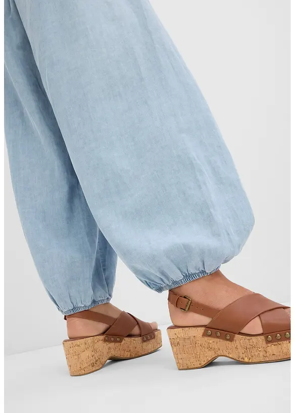 Haremsbukse av lett linmiks, bonprix