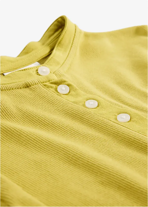 Ribbet topp i 100% &oslash;kologisk bomull, bonprix