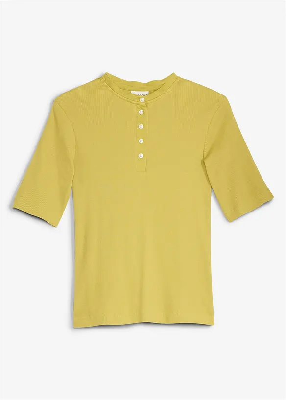 Ribbet topp i 100% &oslash;kologisk bomull, bonprix