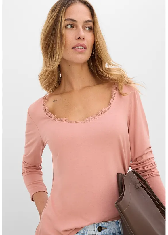 Langermet topp av myk viskosemiks, bonprix