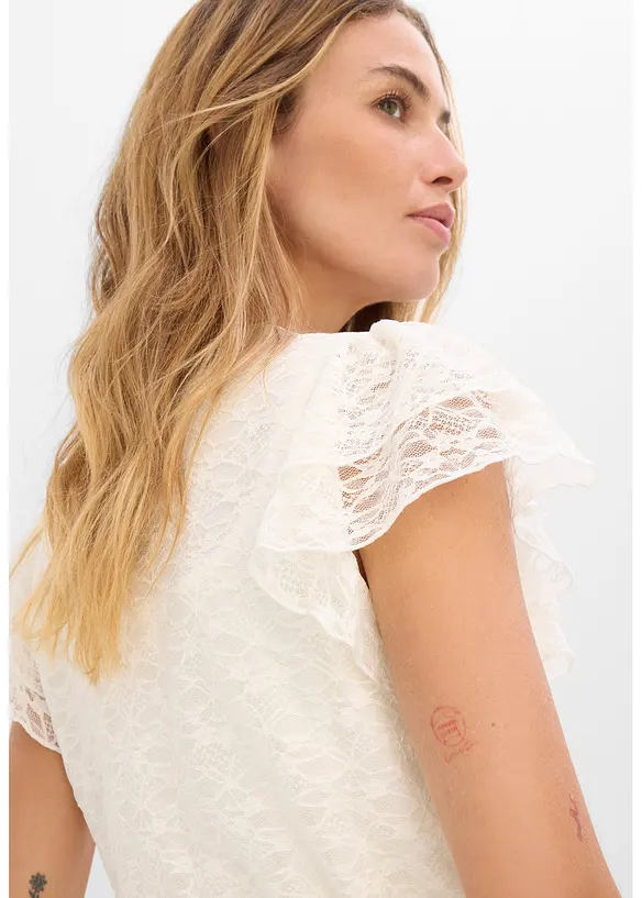 Kort blondetopp, bonprix