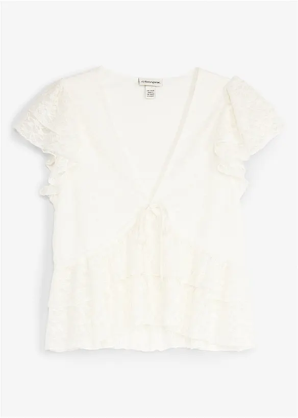 Kort blondetopp, bonprix